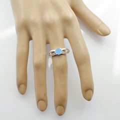 Kristine Modern Blue Solitaire Ring