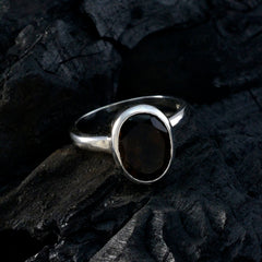 Nella Modern Brown Solitaire Ring in Sterling Silver