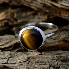 Priya Modern Brown Solitaire Ring with Tiger Eye Gemstone