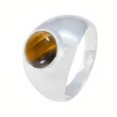 Nayara Modern Brown Solitaire Ring with Tiger Eye Gem