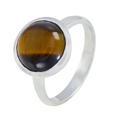 Priya Modern Brown Solitaire Ring with Tiger Eye Gemstone