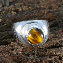 Nayara Modern Brown Solitaire Ring with Tiger Eye Gem