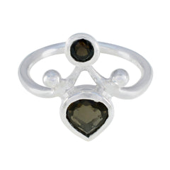 Sofia modern brown toi et moi ring with two brown gemstones set in silver band