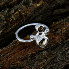 Sofia modern brown toi et moi ring with two brown stones set in polished silver band