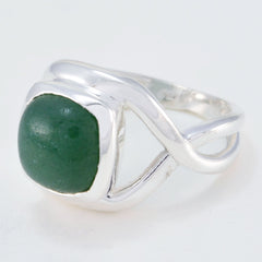 Maria Modern Green Gemstone Ring in Sterling Silver