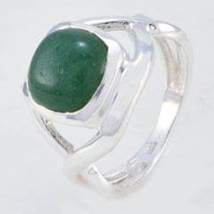Maria Modern Green Gemstone Ring in Sterling Silver