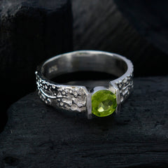 Lourdes Modern Green Solitaire Ring