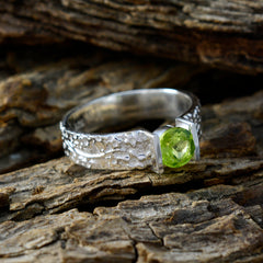 Lourdes Modern Green Solitaire Ring