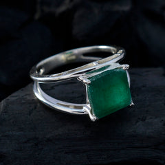 Fernanda Modern Green Solitaire Ring