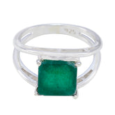 Fernanda Modern Green Solitaire Ring Indian Emerald Green
