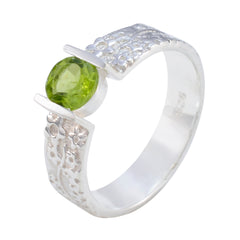 Lourdes Modern Green Solitaire Ring