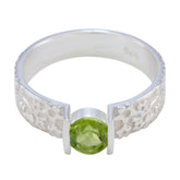 Lourdes Modern Green Solitaire Ring Peridot Green