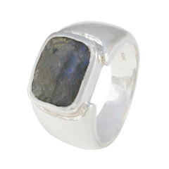 Priya Modern Grey Solitaire Ring with Labradorite Stone