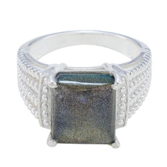 Alejandra Modern Grey Solitaire Ring Labradorite Gray