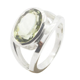 Abigail Modern Light Green Solitaire Ring Green Amethyst Green