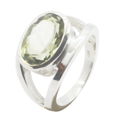 Abigail Modern Light Green Solitaire Ring Green Amethyst Green