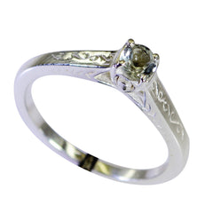 Chen Modern Light Green Solitaire Ring