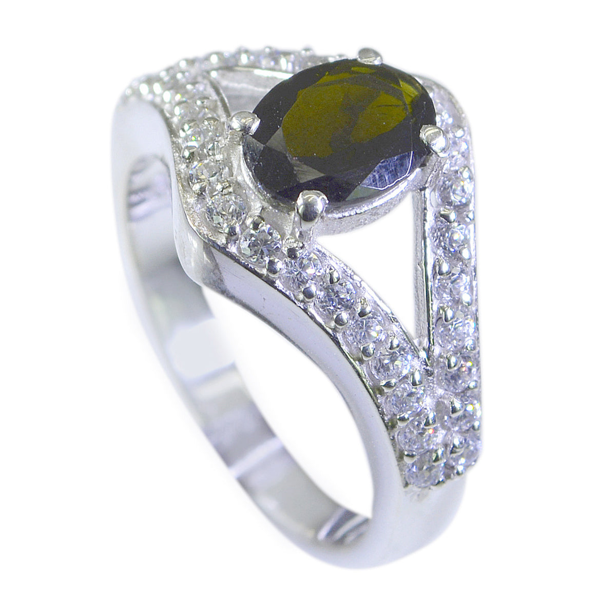 Layla Modern Multicolor Halo Ring with Gemstone Accent Tourmaline Multicolor