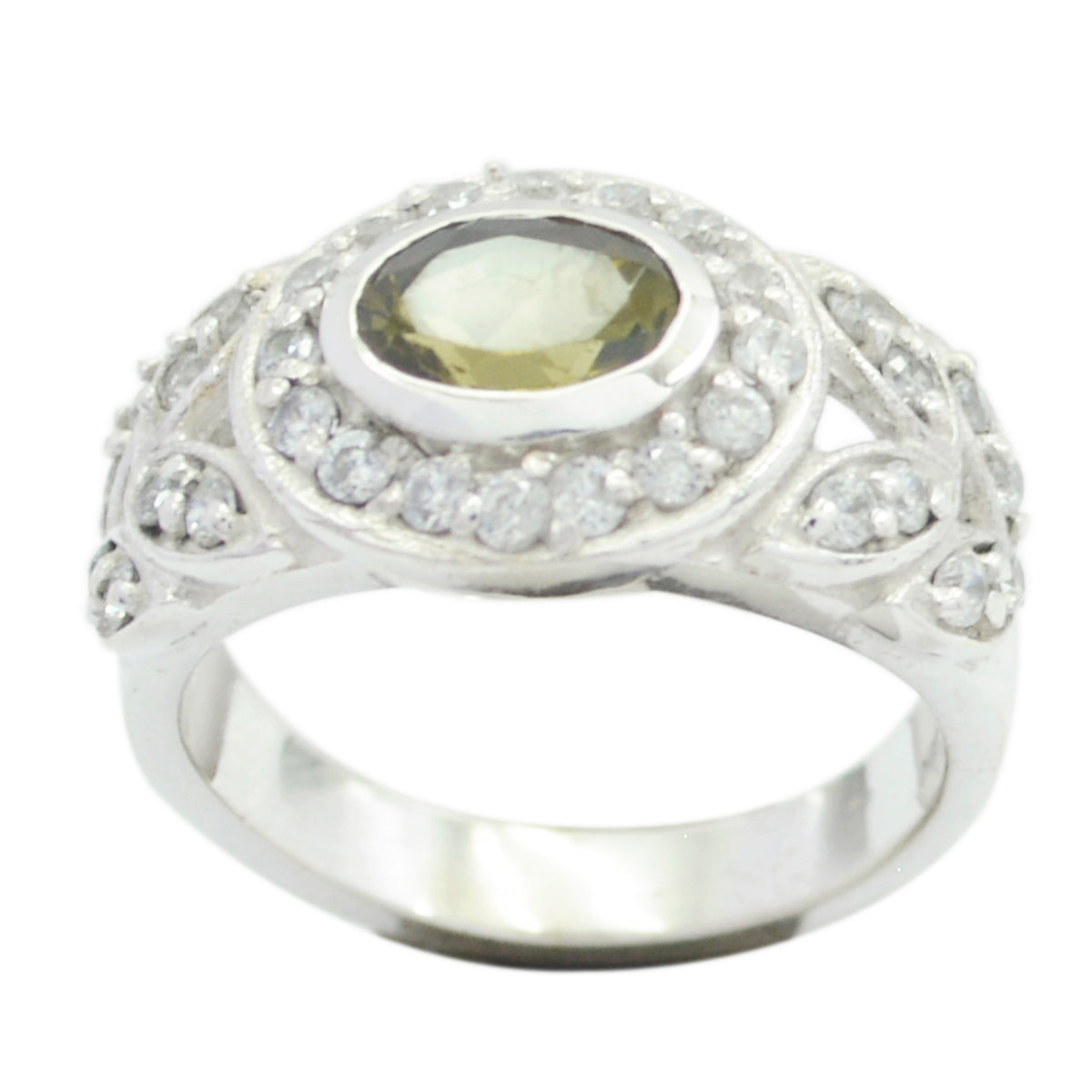 Ananya Modern Multicolor Halo Ring with Gemstones Tourmaline Multicolor