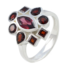 Aisha Modern Navratna Ring with Red Gemstones