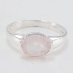 Hina Modern Pink Solitaire Ring with Silver Band