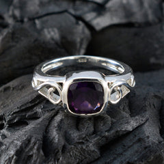 Skylar Modern Purple Gemstone Ring in Sterling Silver