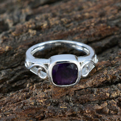 Skylar Modern Purple Gemstone Ring in Sterling Silver