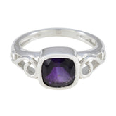 Skylar Modern Purple Gemstone Ring in Sterling Silver Amethyst Purple