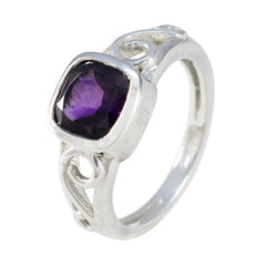 Skylar Modern Purple Gemstone Ring in Sterling Silver