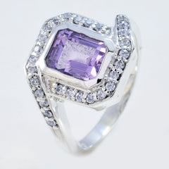 Milagros Modern Purple Halo Ring with Gemstones