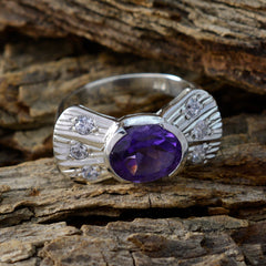 Pilar Modern Purple Halo Ring with Gemstone Accent