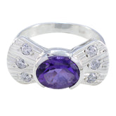 Pilar Modern Purple Halo Ring with Gemstone Accent Amethyst Purple