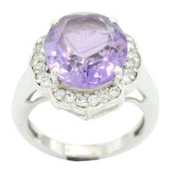 Greta Modern Purple Halo Ring with Gemstones