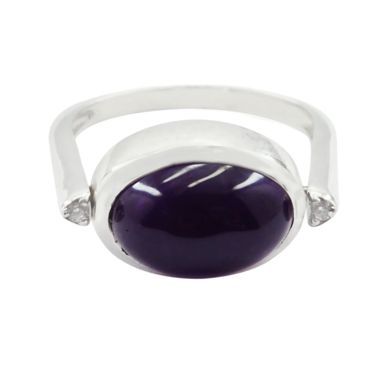 Scarlett Modern Purple Solitaire Ring Amethyst Purple