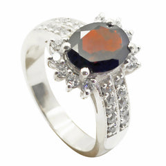 Sophia Modern Red Halo Ring with Sparkling Stones