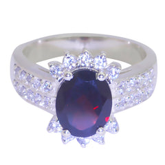 Sophia Modern Red Halo Ring with Sparkling Stones Garnet Red