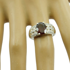 Nayara Modern Red Halo Ring with Silver Band