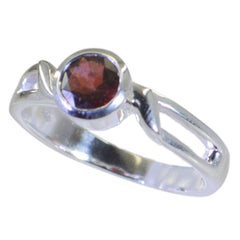 Greta Modern Red Solitaire Ring in Sterling Silver