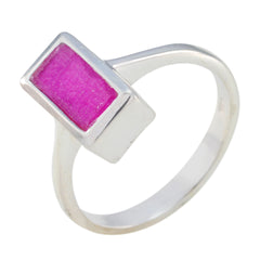 Ayesha Modern Red Solitaire Ring in Sterling Silver