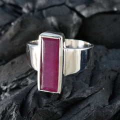 Patricia Modern Red Solitaire Ring in Sterling Silver