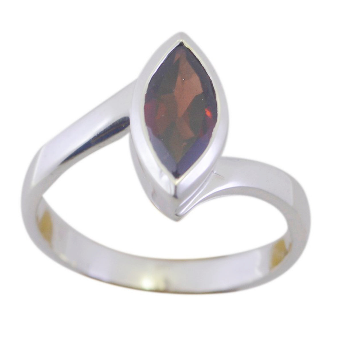 Addison Modern Red Solitaire Ring with Elegant Design Garnet Red