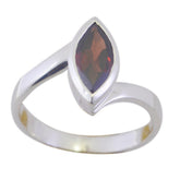 Addison Modern Red Solitaire Ring with Elegant Design Garnet Red