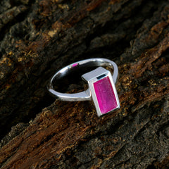 Ayesha Modern Red Solitaire Ring in Sterling Silver