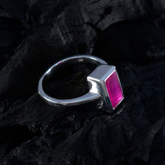 Ayesha Modern Red Solitaire Ring in Sterling Silver