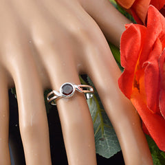 Greta Modern Red Solitaire Ring in Sterling Silver