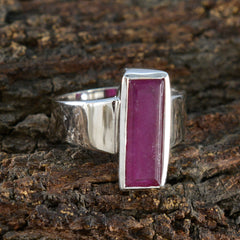 Patricia Modern Red Solitaire Ring in Sterling Silver