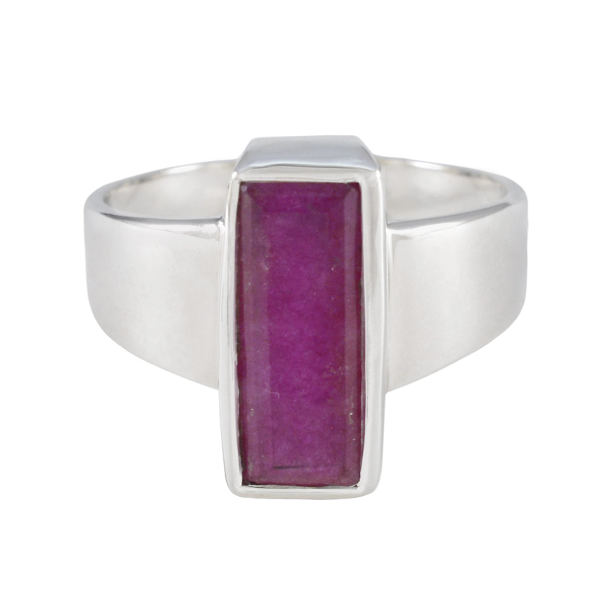 Patricia Modern Red Solitaire Ring in Sterling Silver Indian Ruby Red