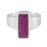 Patricia Modern Red Solitaire Ring in Sterling Silver Indian Ruby Red