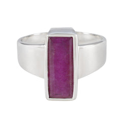 Patricia Modern Red Solitaire Ring in Sterling Silver Indian Ruby Red