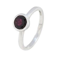 Jia Modern Red Solitaire Ring Sterling Silver
